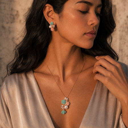 Blooming Pearl Garden Pendant Set