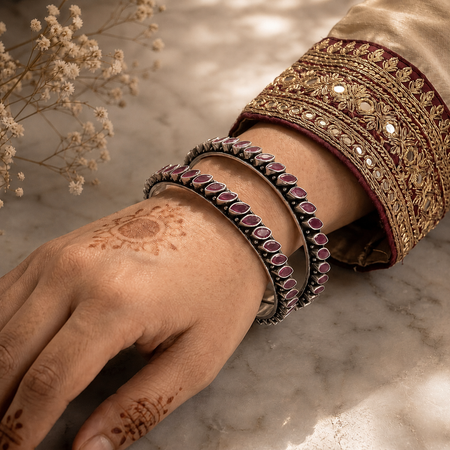 Rubyvine Elegance Bangle - Pair