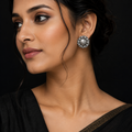Aarini Sunburst Oxidised Studs