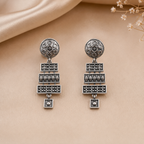 Zariya Geometric Oxidised Earrings