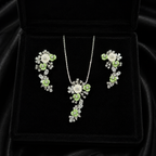 Emerald Blossom Cascade Pendant Set