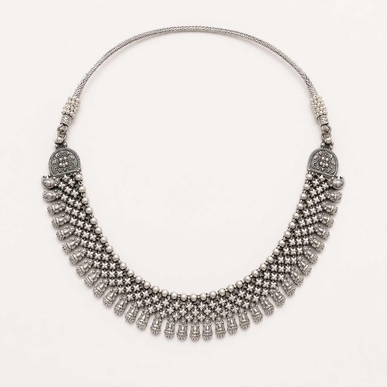Antique Flower Jaali Necklace