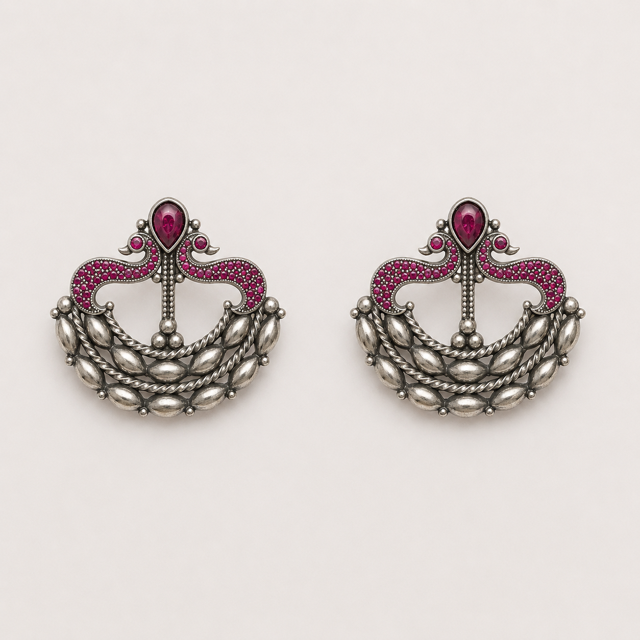 Rouge Bloom Ruby Earrings