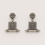 Silver Flora Bar Earrings