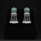 Emera Floral Oxidised Danglers