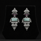 Aarvika Stone Oxidised Statement Earrings