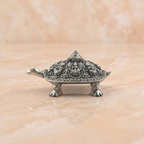 Silver Ashtalakshmi Tortoise Idol with Shri Yantra on top
