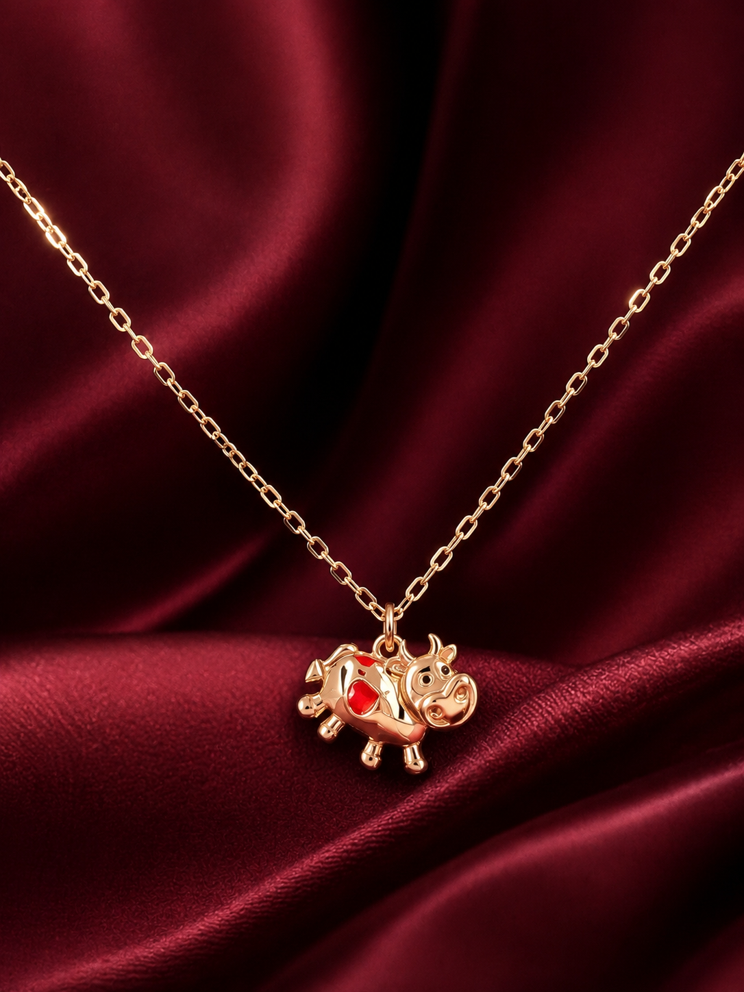 Happy Moo Pendant with Chain