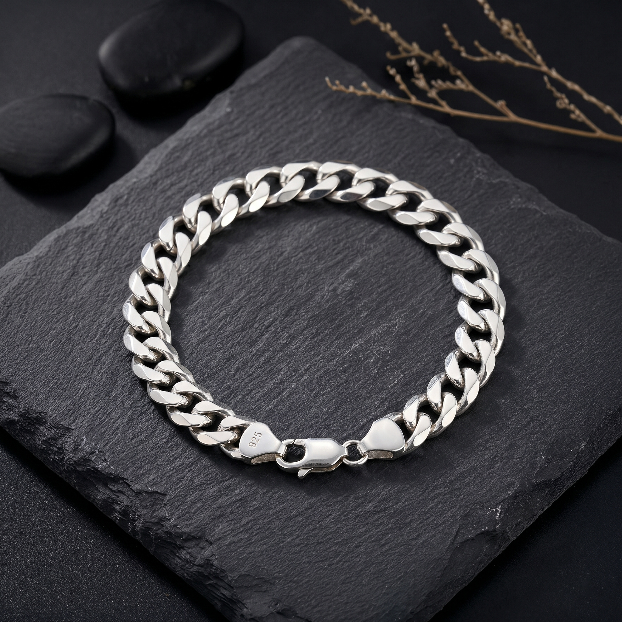 Silver Cuban Chain Bracelet