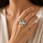 Pearl Blossom Garden Ring - Size 8