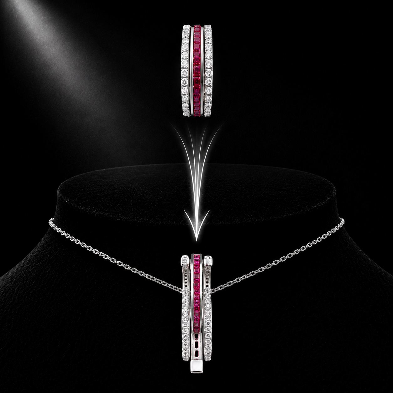 Rouge Transformational Ring Pendant