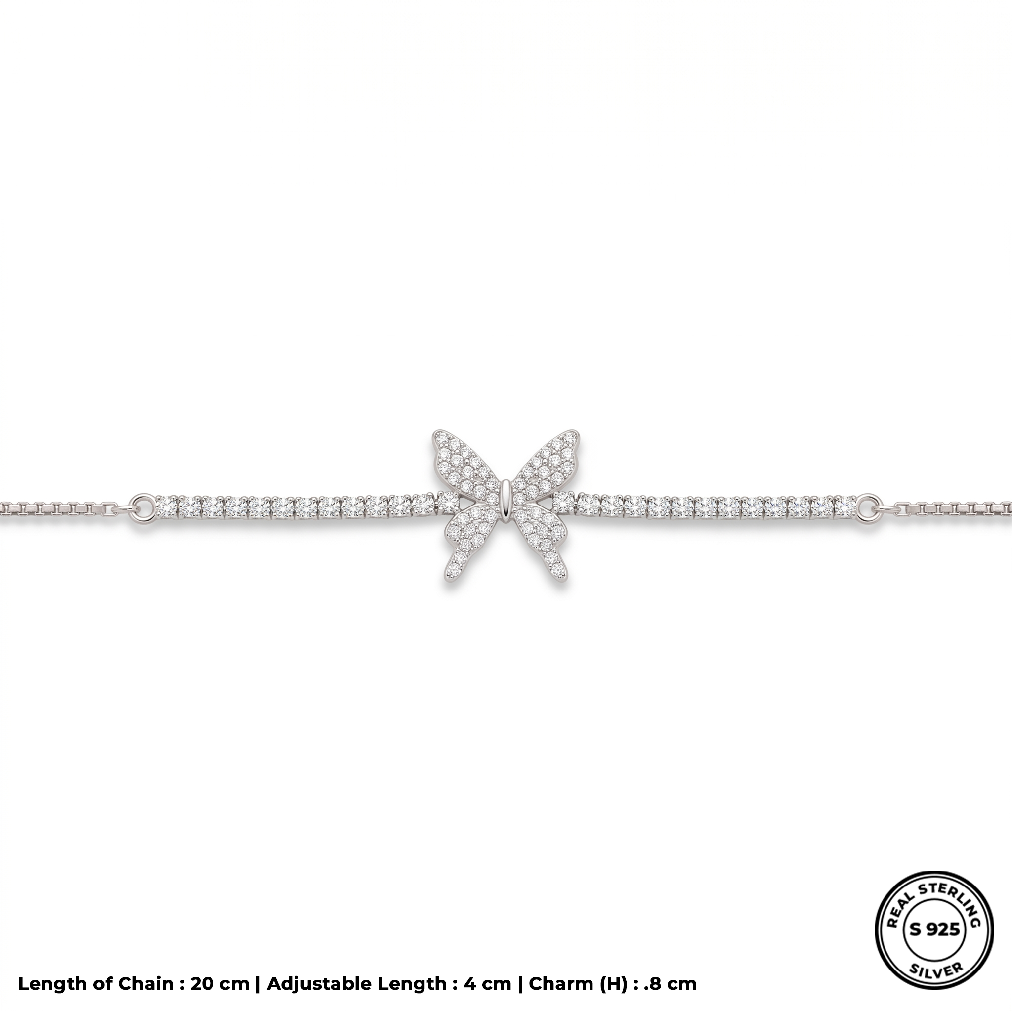 SIlver Spark Butterfly Bracelet