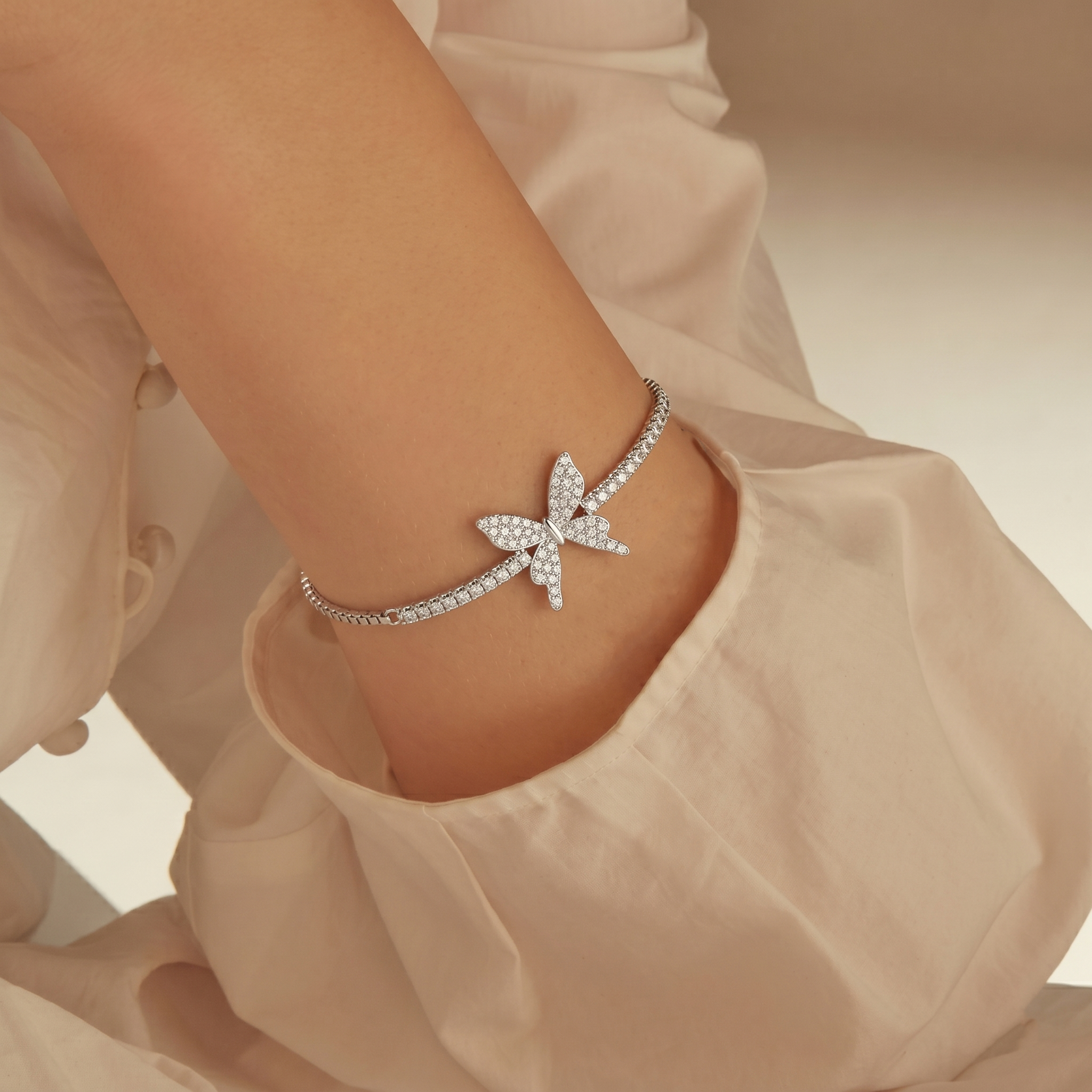 SIlver Spark Butterfly Bracelet