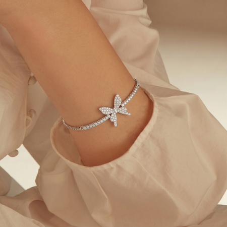 Silver Spark Butterfly Bracelet