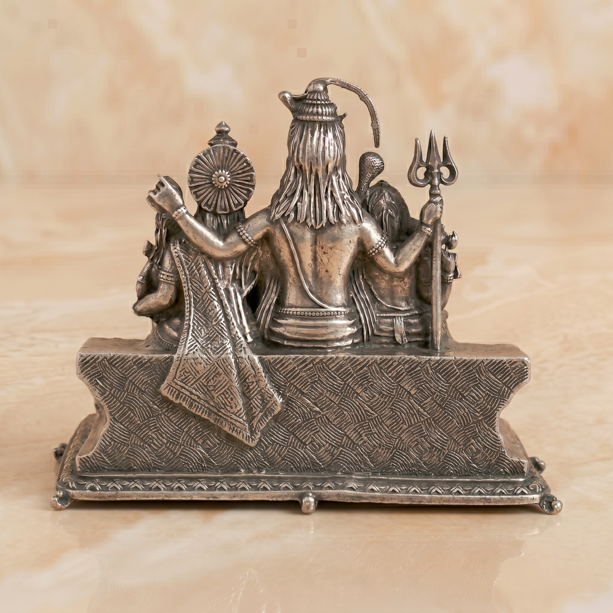 Silver Shiv Parivar Divine Blessings Idol
