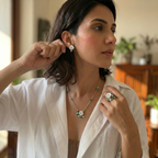 Silver Emerald Spring Necklace, Earring & Ring Set