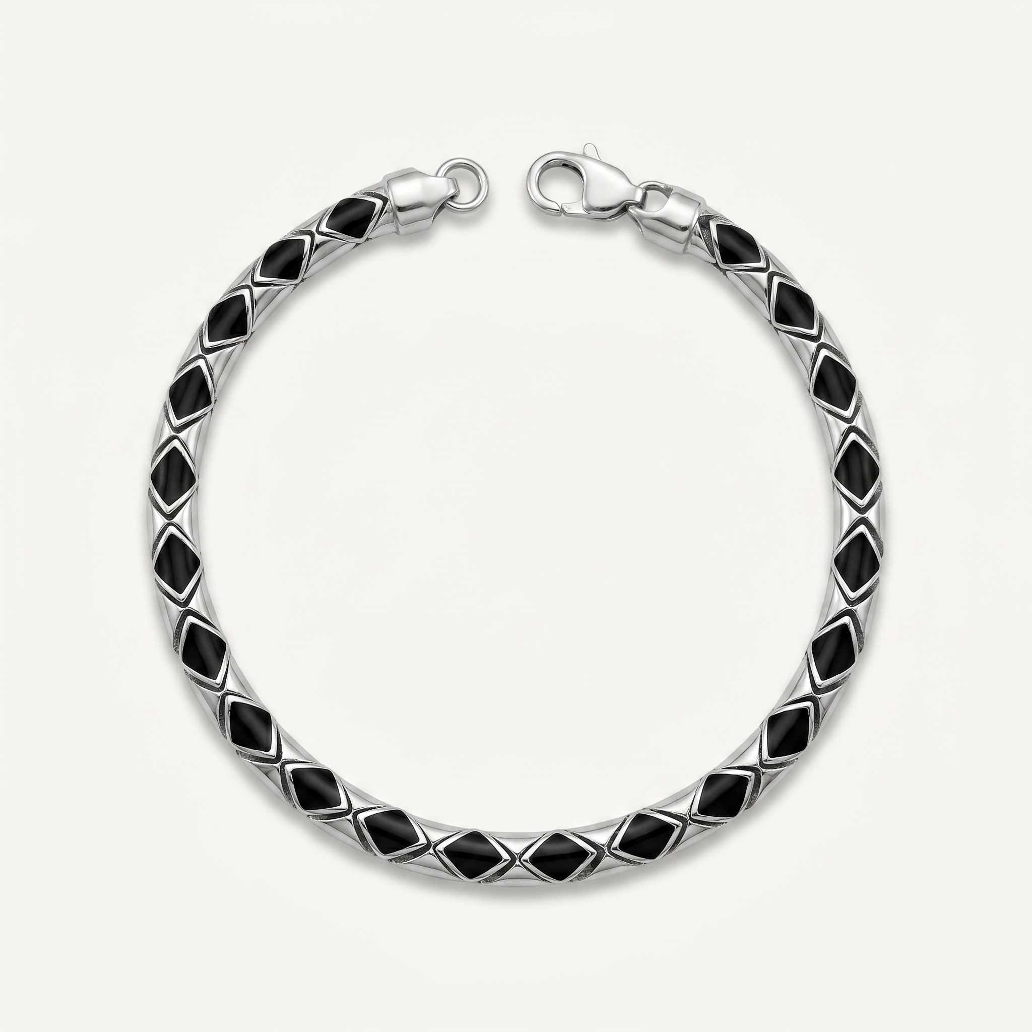 Silver Geometric Eclipse Bracelet