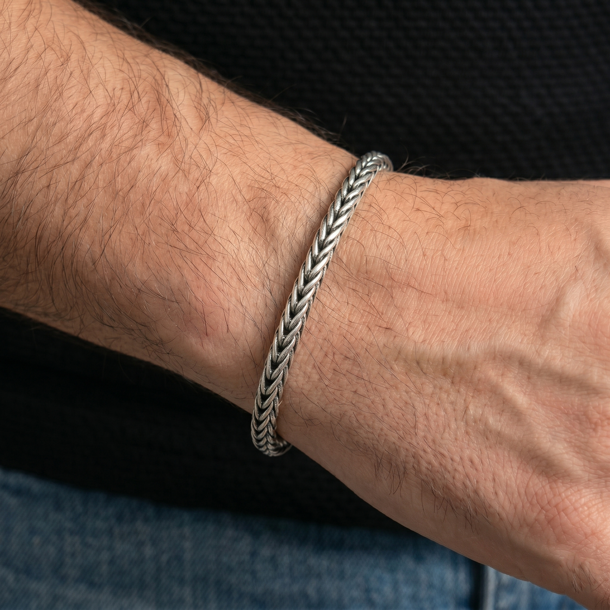 Slver Sleak Foxtail Bracelet