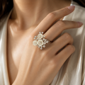 Ivory Bloom Bouquet Ring - Size 8