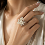 Ivory Bloom Bouquet Ring - Size 8