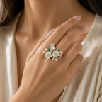 Pearl Blossom Garden Ring - Size 8