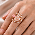 Rosé Blossom Radiance Ring - Size 8