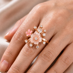 Rosé Blossom Radiance Ring - Size 8