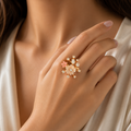 Rosé Blossom Radiance Ring - Size 8