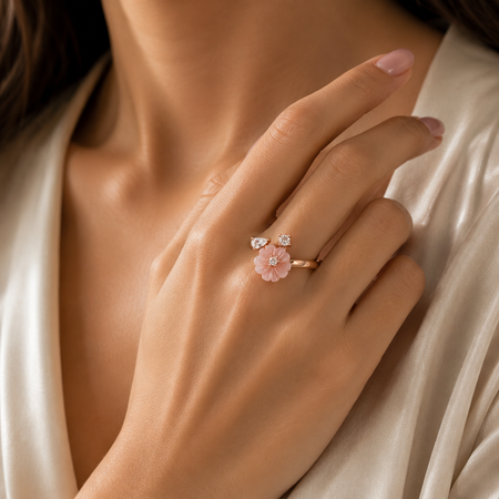 Blush Petal Grace Ring - Size 6