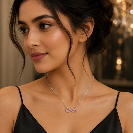 Infinity Blush Pendant with Chain