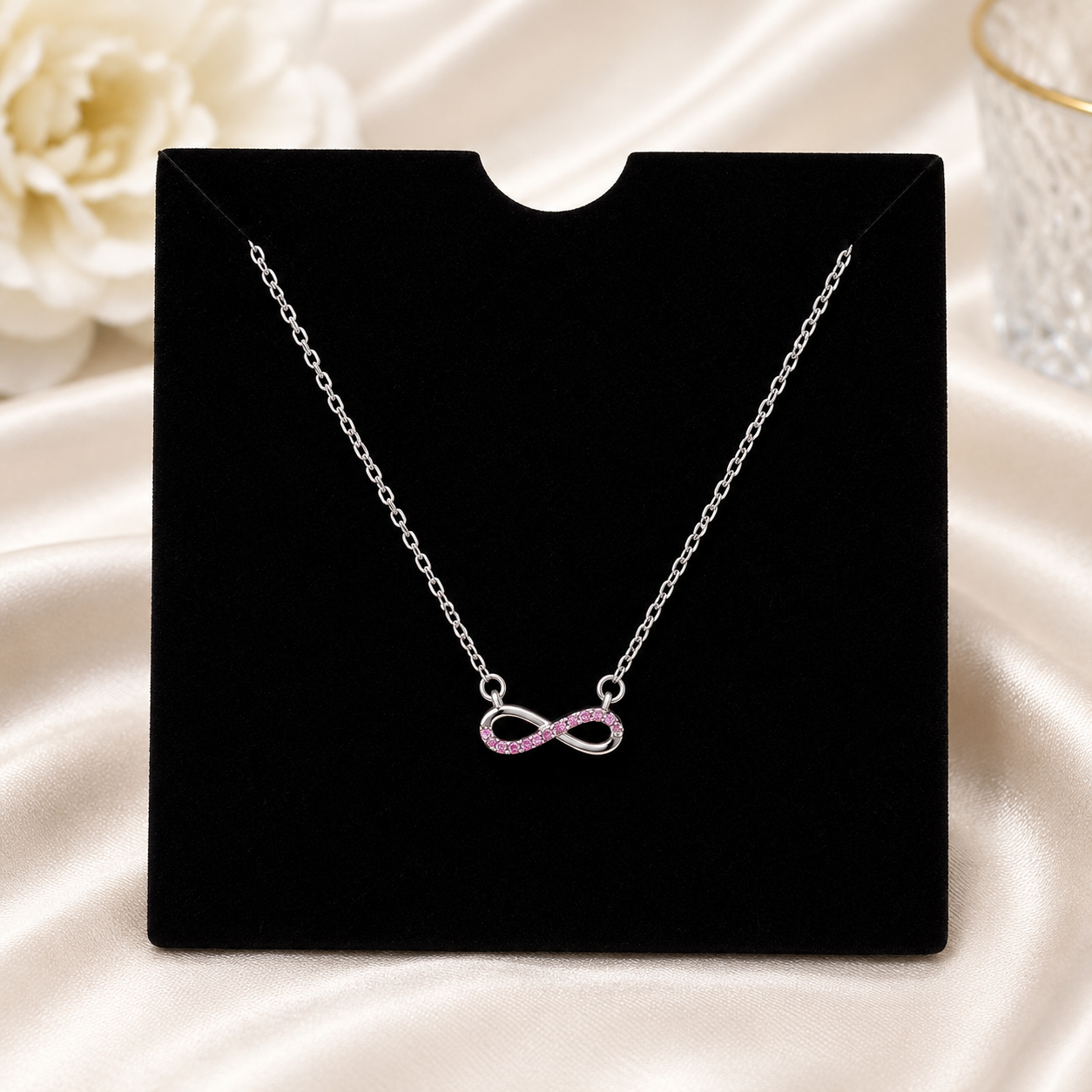 Infinity Blush Pendant with Chain