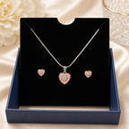Blush Heart Pendant & Earrings Set