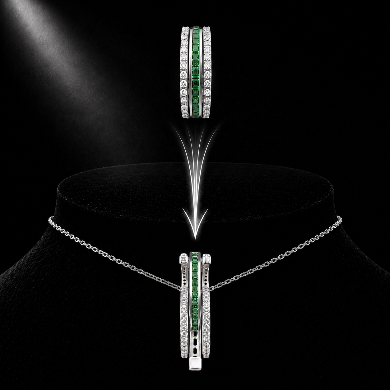 Emerald Transformational Ring Pendant