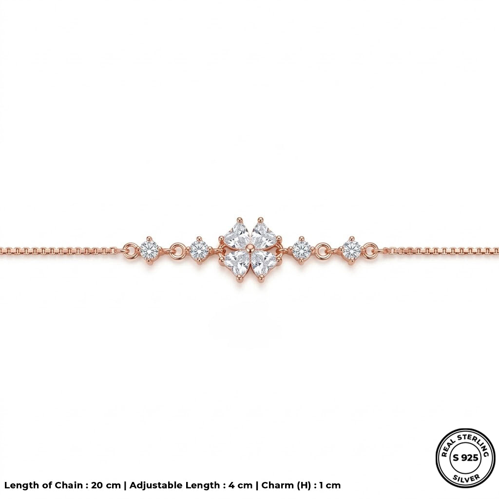 Silver Star Rose Bracelet