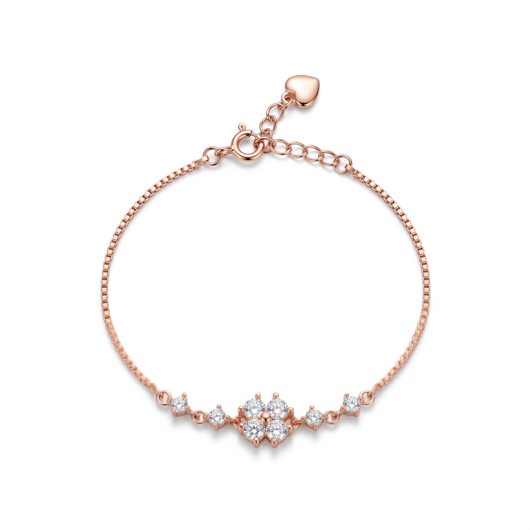 Silver Star Rose Bracelet