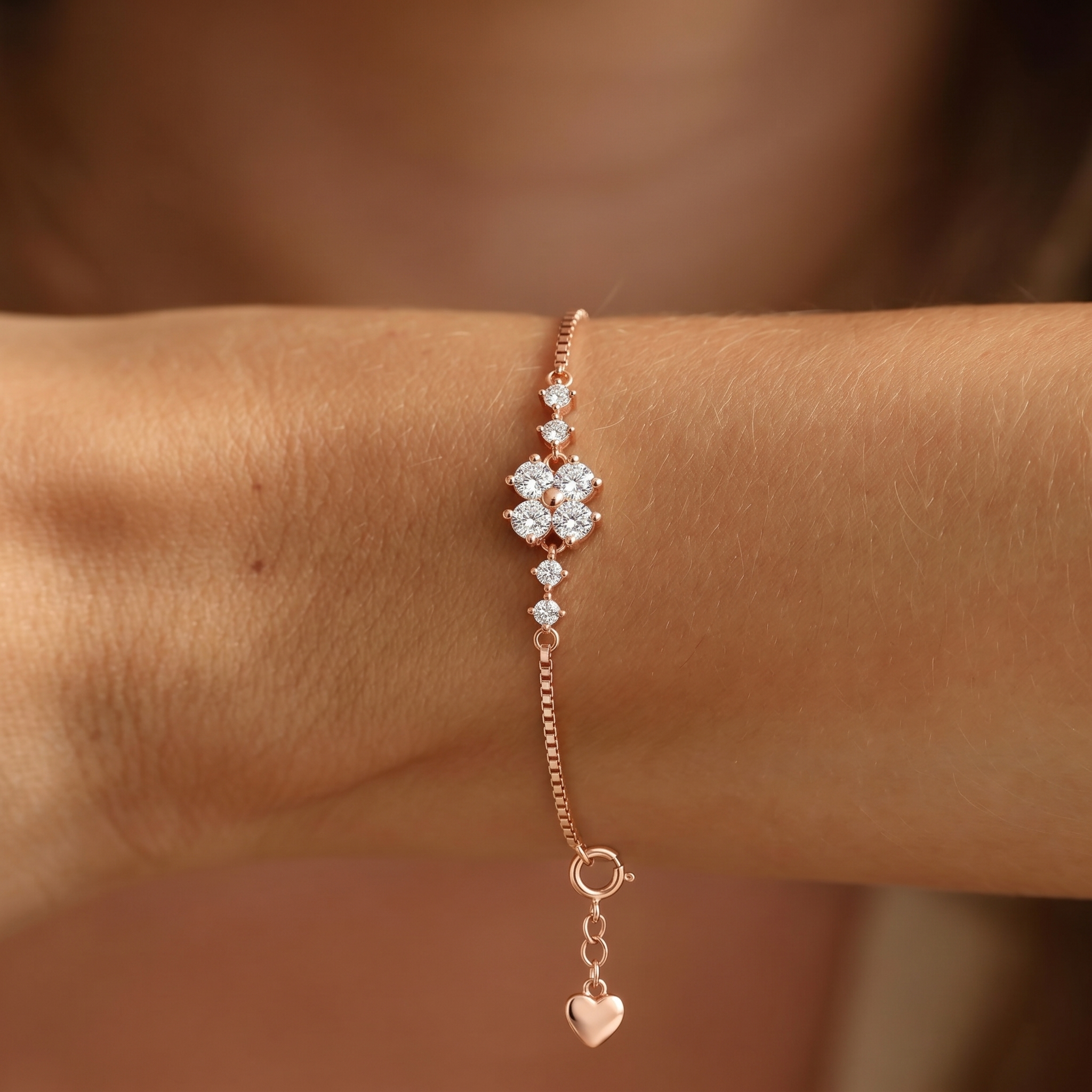 Silver Star Rose Bracelet