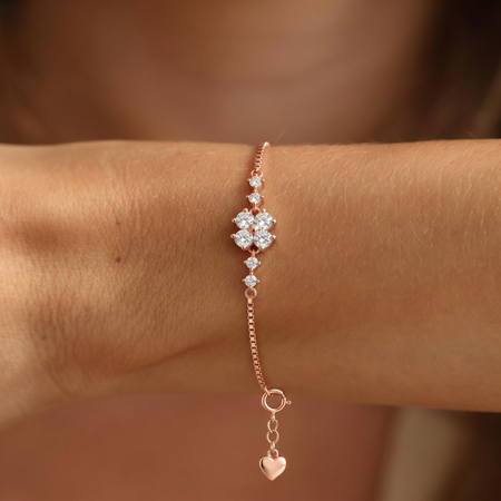 Silver Star Rose Bracelet