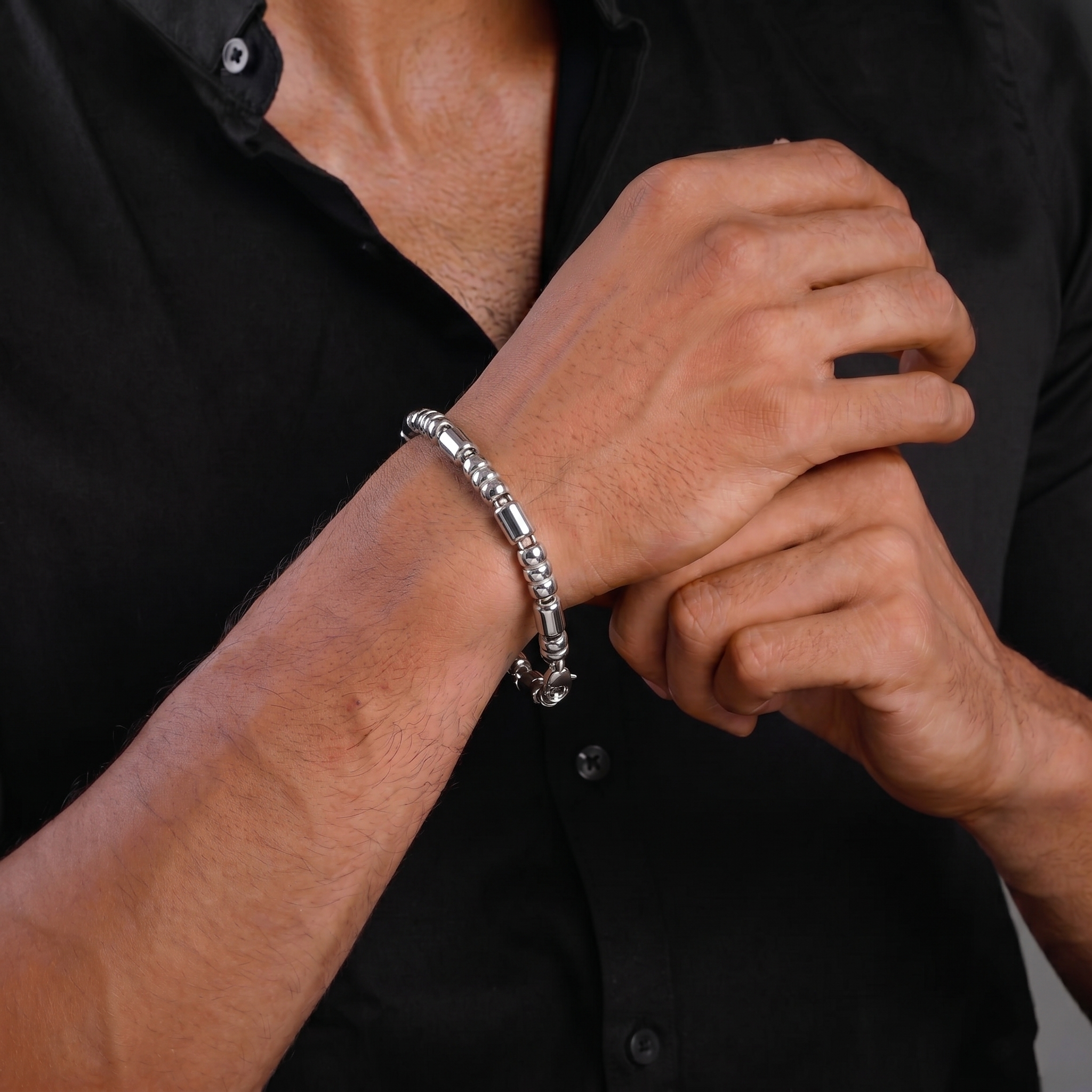 Silver Nova Bead Bracelet