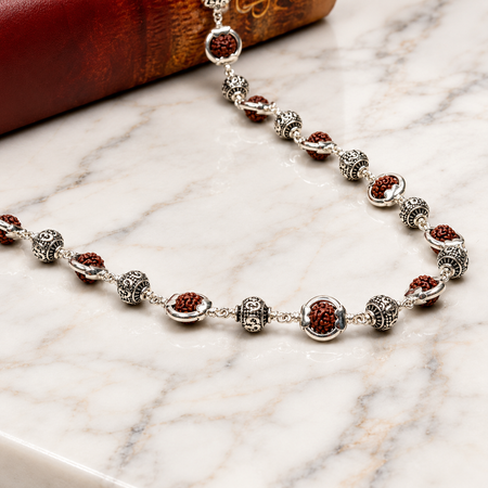 Pure silver Rudraksha Imperial Chain
