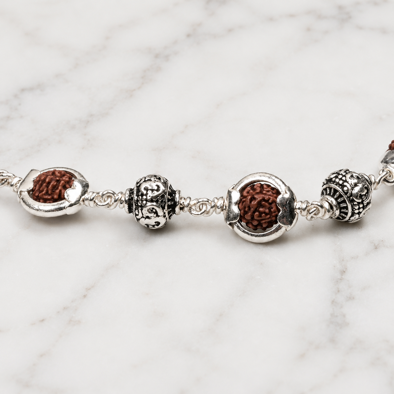 Pure silver Rudraksha Imperial Chain