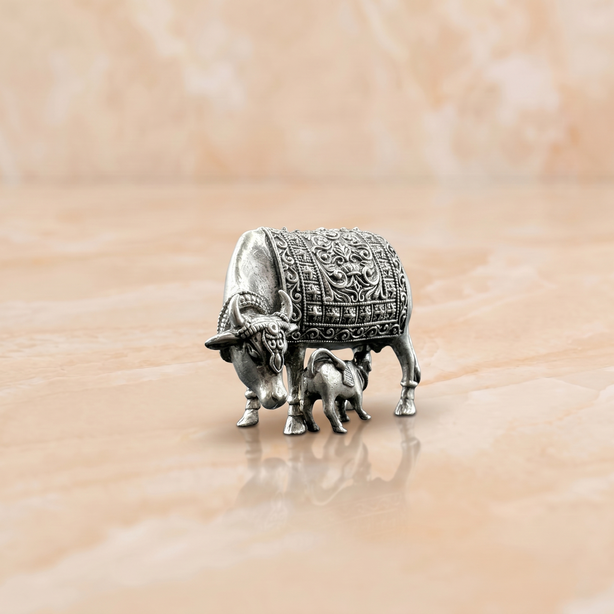 Silver Kamadhenu Prosperity Idol