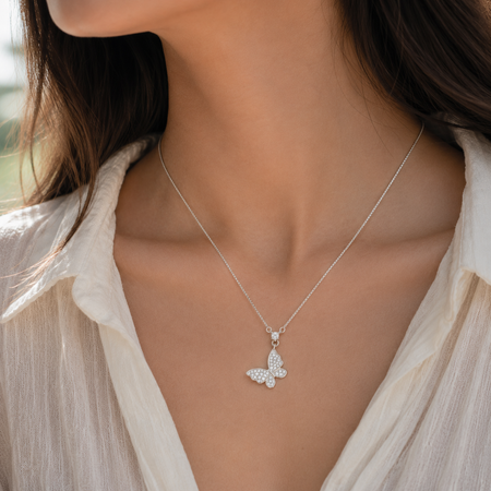 Papillon Lumière Pendant with Chain