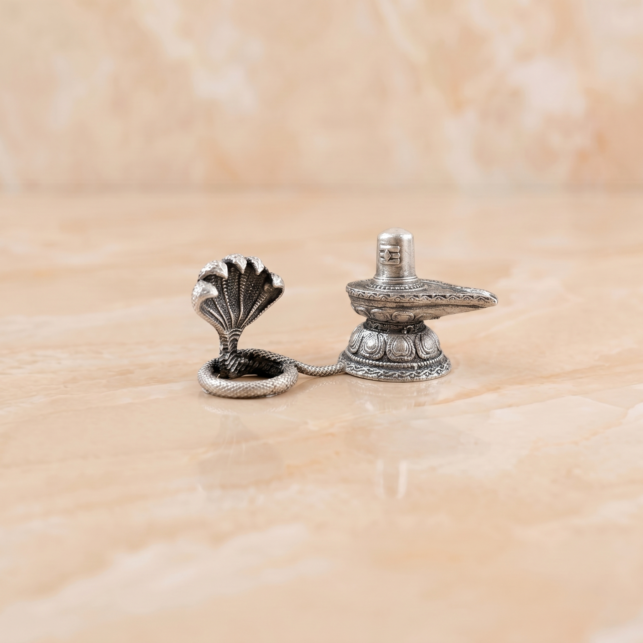Silver Shivling with Sheshnag Idol