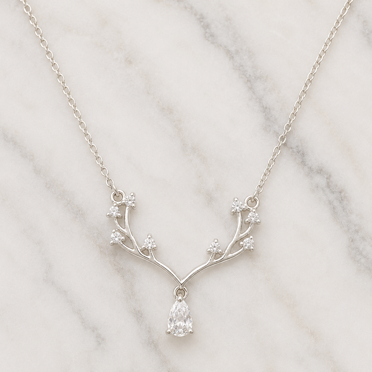 Aurora Antler Pendant with Chain