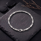 Silver Alpha Bead Bracelet