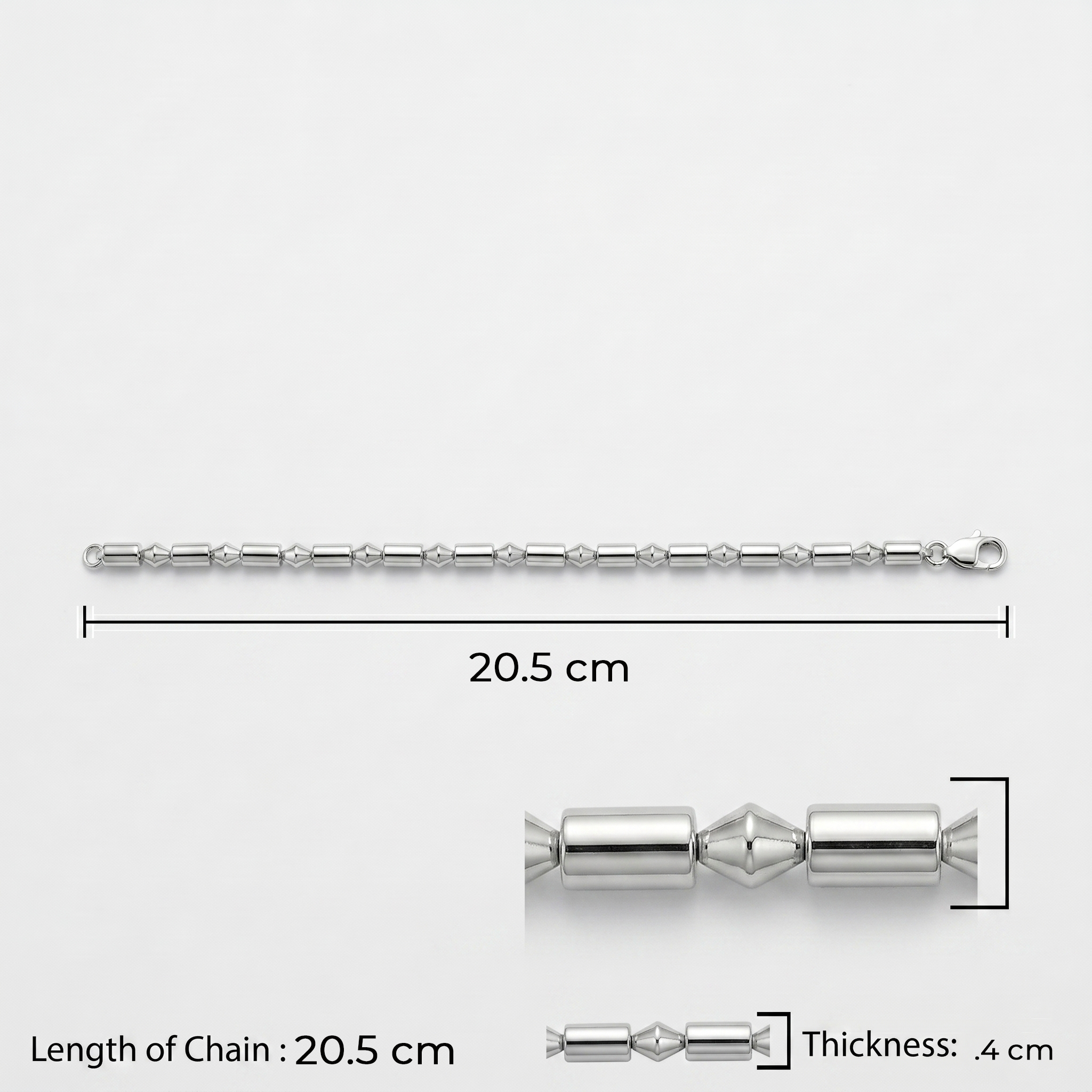 Silver Alpha Bead Bracelet