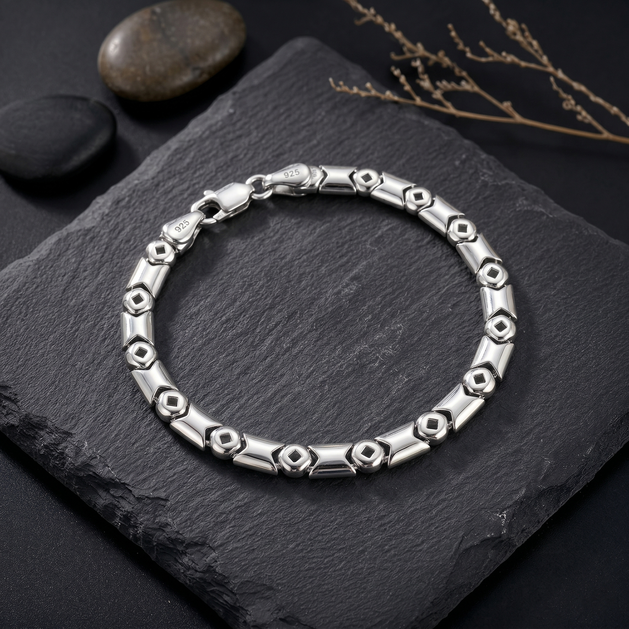 Silver Titan Hexa Bracelet