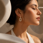 Elara Pavé Link Earrings