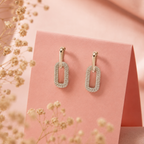 Elara Pavé Link Earrings