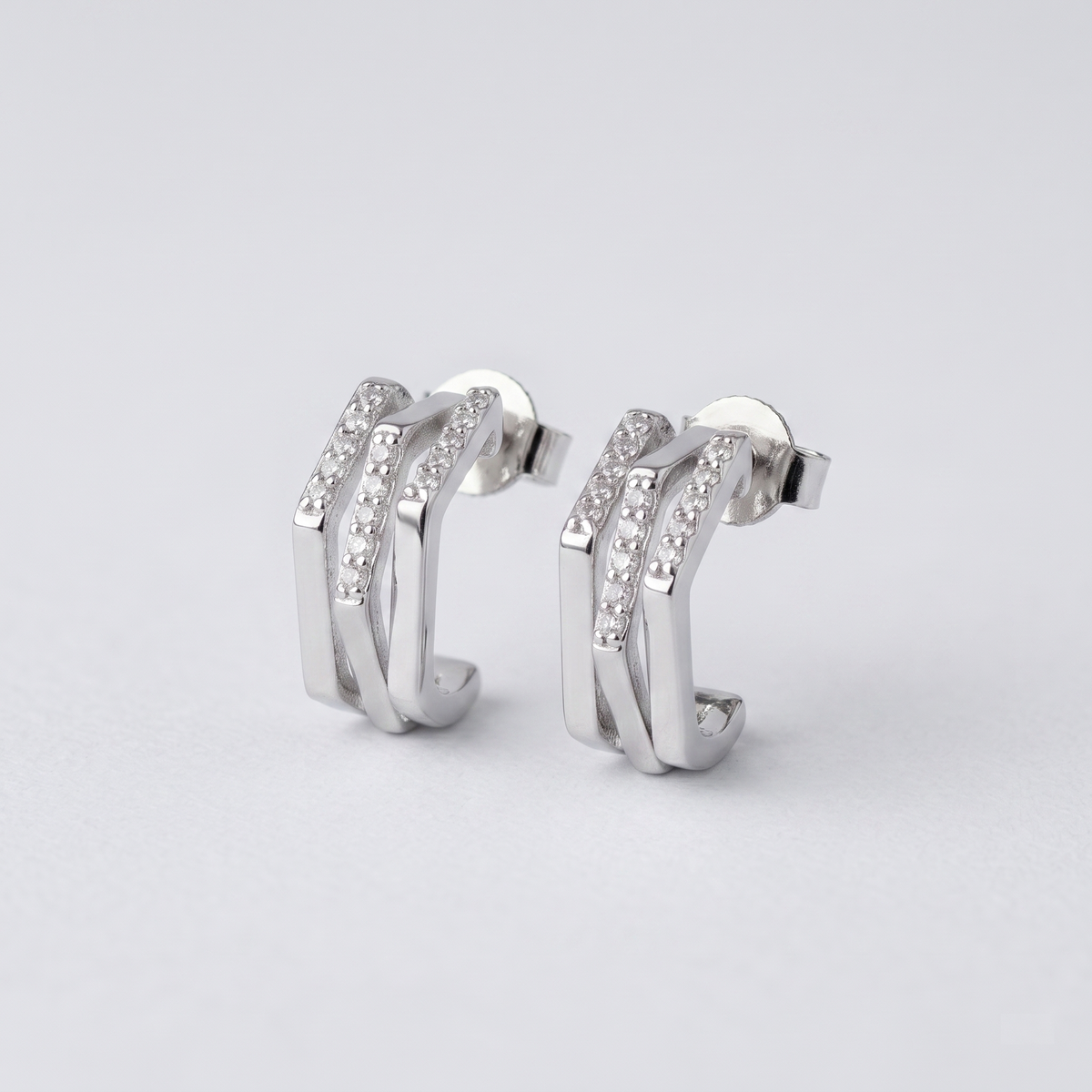 Celeste Double-Bar Hoop Earrings